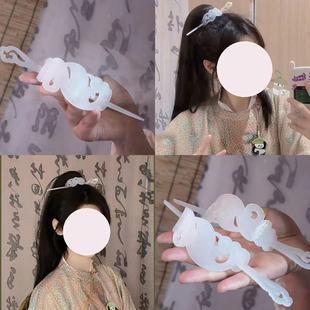 魏晋发簪醋酸仿玉发冠男女通用束发白玉头冠明制古风汉服战国头饰