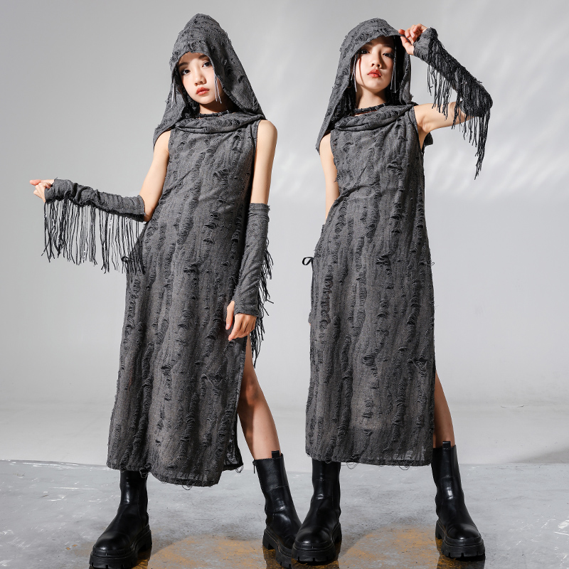 速发沙裙废土风连衣丘西妹童T台走秀骑士辣部儿童复古车模套装