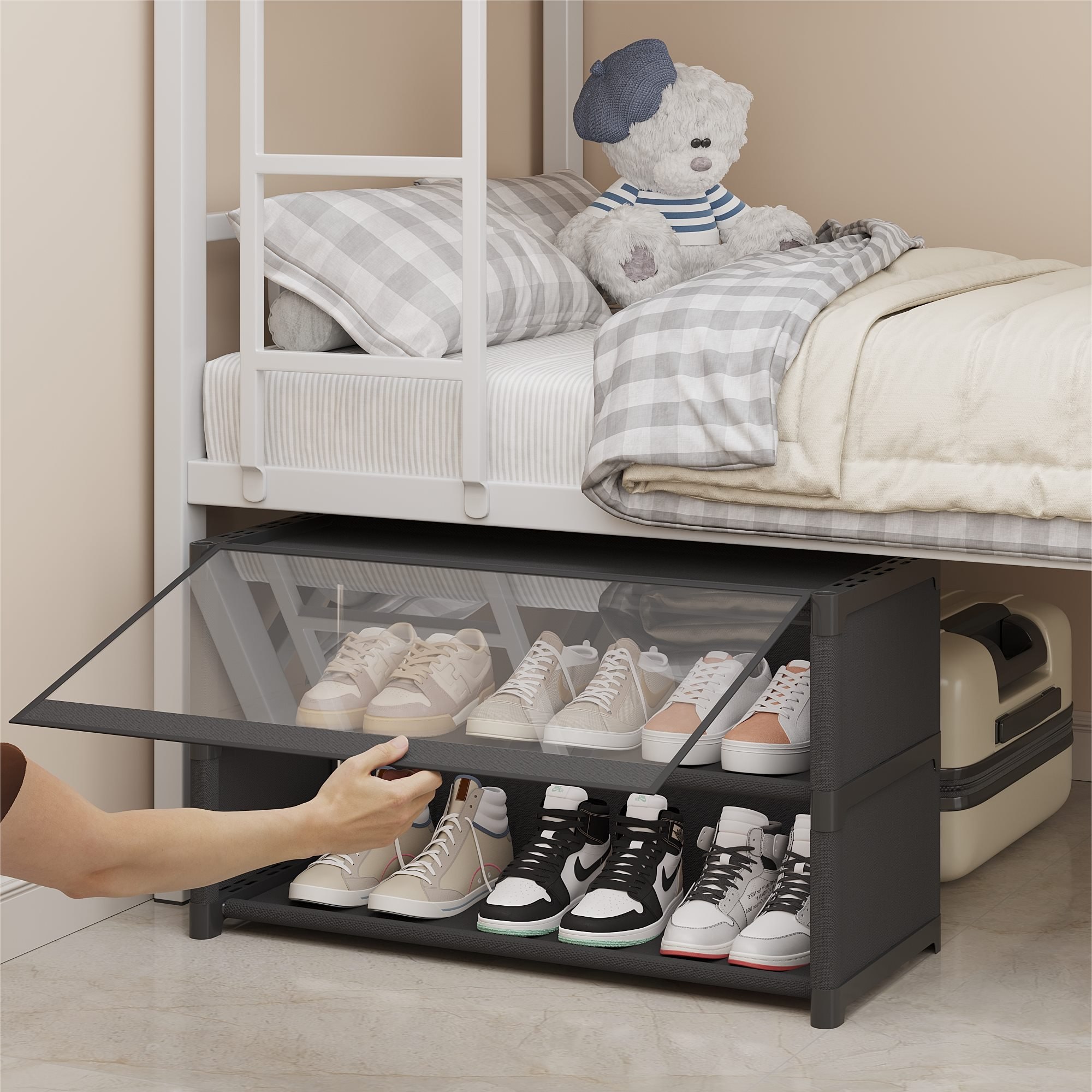 速发鞋架宿舍防尘多层鞋看拖鞋口子家用门架鞋收纳神器房用好柜