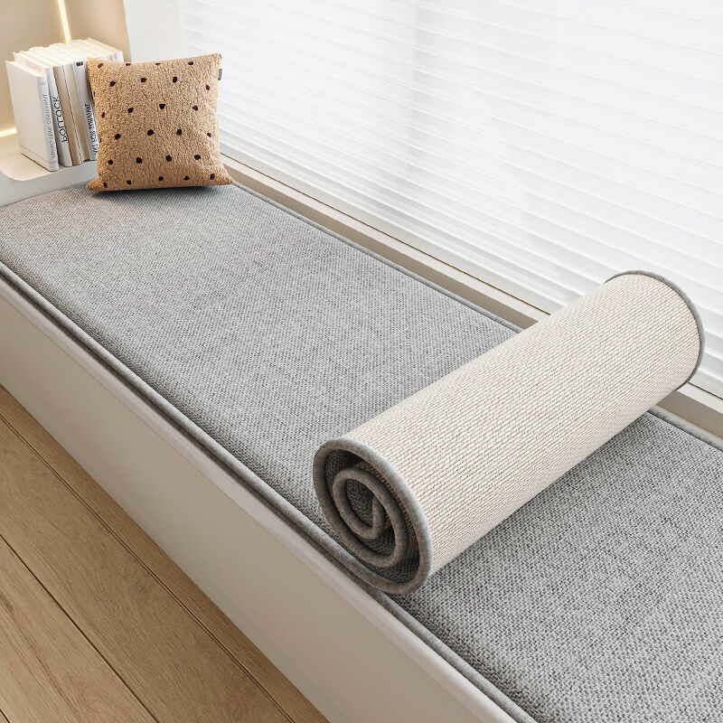 眷耐双面飘窗垫四季通用棉麻简约竹席窗台垫阳台垫四季通用夏季简