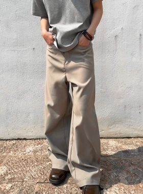 ECLR 缎面TR基础Basic微喇抗皱西裤cleanfit休闲长裤男