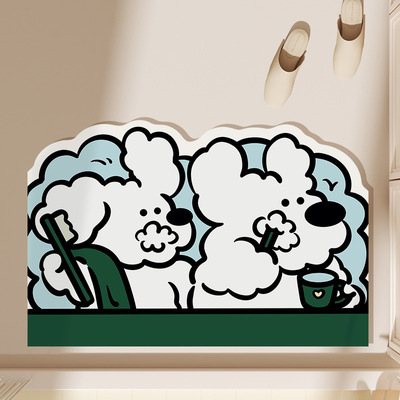 新款 卡通硅藻泥地垫家用浴室吸水速干防滑可擦易打理脚垫卫生间