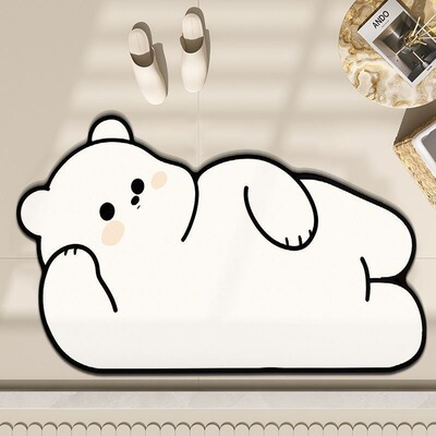 新款 卡通可爱家用卫生间厕所门口防滑速干脚垫浴室吸水垫硅藻泥