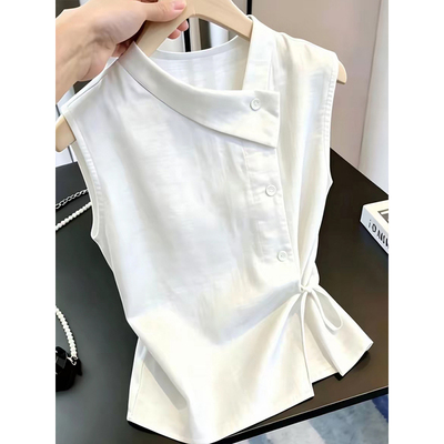 无袖衬衫女设计感法式漂亮上衣