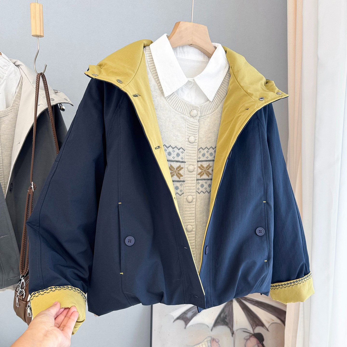 初冬外套2025新款夹棉加厚休闲风