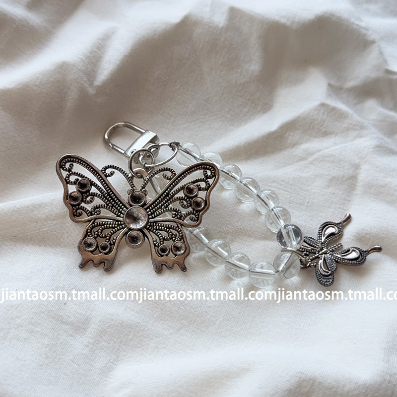 链条实拍 五金蝴蝶结挂件适用苹果华为小米手机壳挂饰相机CCD手机