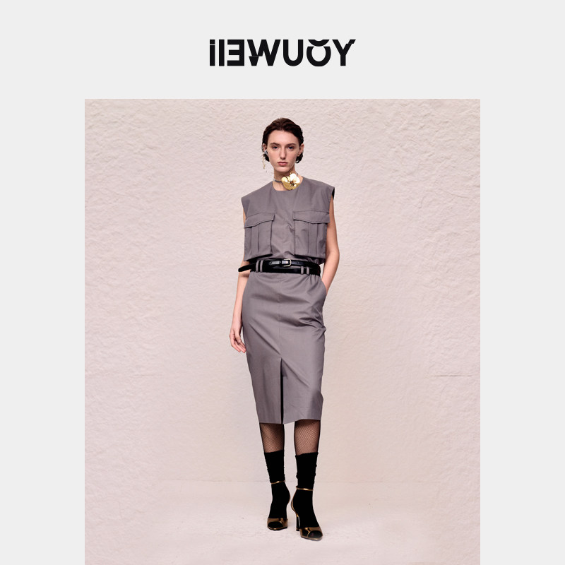 YOUWEI有尾2024秋季通身连衣裙工装感收腰无袖Y5724302