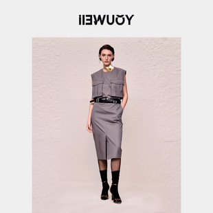 Y5724302 感收腰无袖 YOUWEI有尾2024秋季 通身连衣裙工装