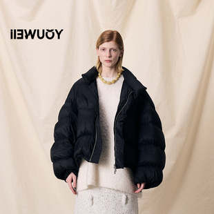 YOUWEI有尾2025冬季新品廓形立领短款面包羽绒服Y2825401