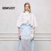 YOUWEI有尾2025夏季 Y1425213 衬衫 新品 流苏围巾短袖