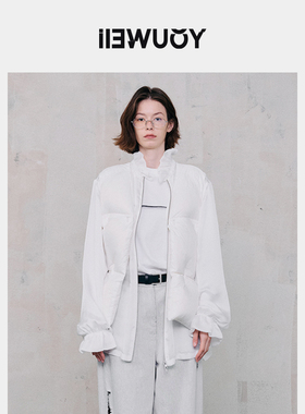 YOUWEI有尾2024冬季薄纱假两件羽绒服拼接薄款棉服Y2824405