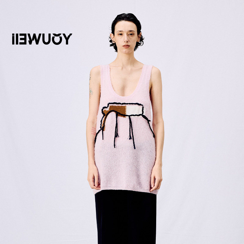 有尾女装甜美A摆毛织背心