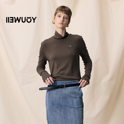 有尾美利奴带手洞高领打底衫