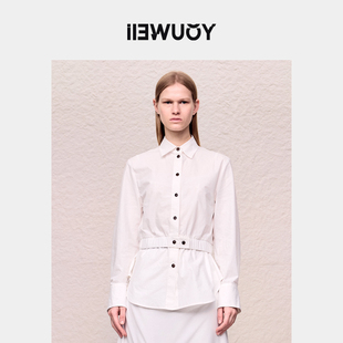 衬衫 长袖 女Y1624306 橡筋腰修身 YOUWEI有尾秋季