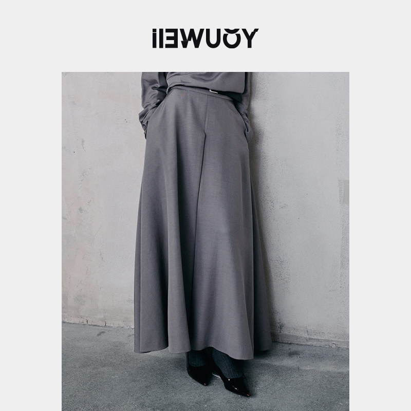 YOUWEI有尾2024秋季半身裙铜氨丝A摆半裙Y5824303