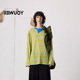 不规则领条纹长袖 YOUWEI有尾2026春季 新品 T恤Y1226103