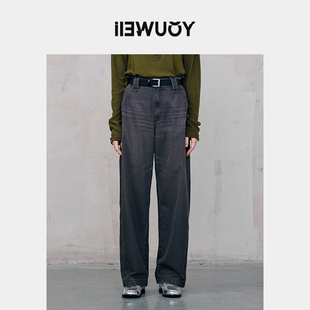 Y5124409 女长裤 YOUWEI有尾2024冬季 水洗帆布猫须锥型牛仔裤