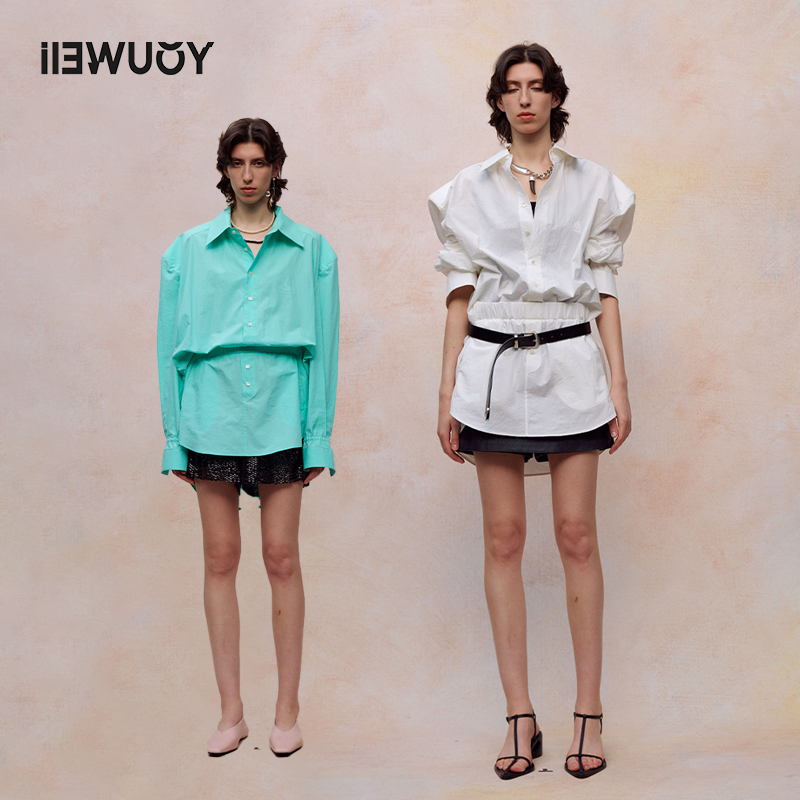 有尾匹马棉宽松假两件通勤衬衫