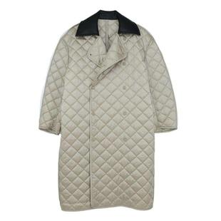 YOUWEI有尾2024冬季 皮领拼接廓形行棉长女宽松菱格外套Y2724301