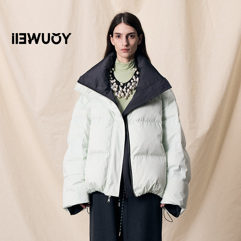 有尾双色两穿羽绒服冬外套