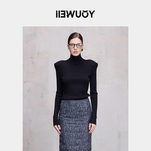 女士上衣打底内搭Y2023404 立领垫肩紧身针织衫 YOUWEI 优惠专属