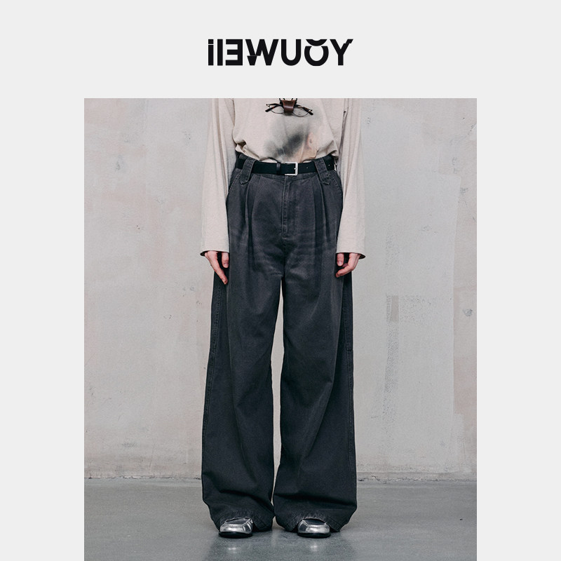 YOUWEI有尾2024冬季水洗帆布猫须阔腿牛仔裤女长裤Y5124410,女装/女士精品,牛仔裤,淘宝优惠券,粉丝福利购,淘宝优惠卷
