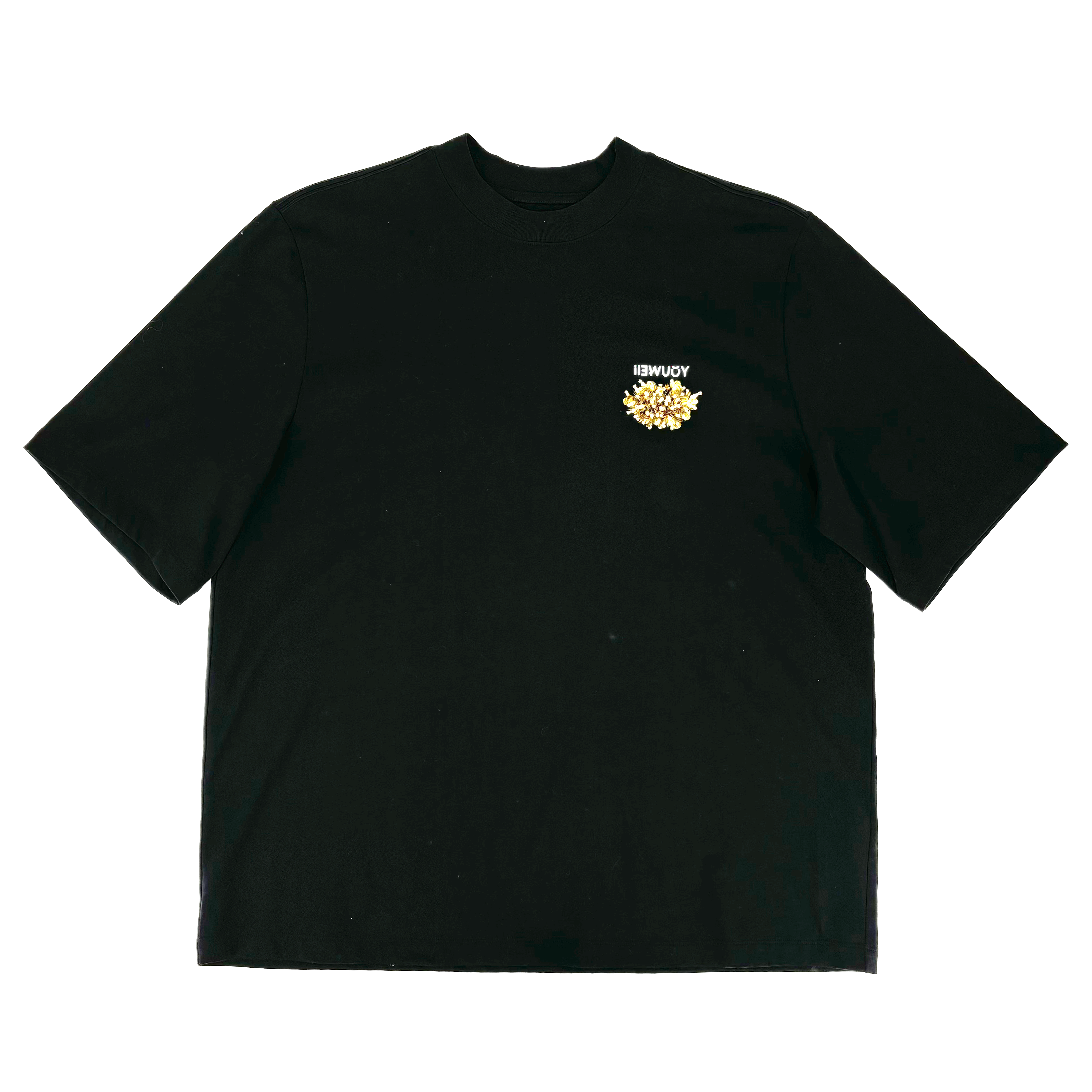 有尾嘴唇珠绣短袖T恤休闲