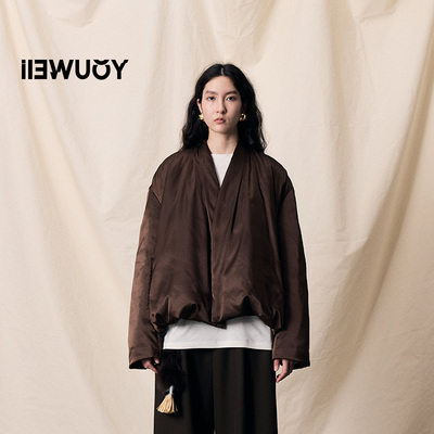 有尾复古拧褶夹克羽绒服