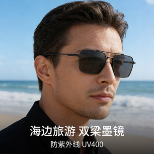 墨镜海边双梁墨镜高端偏光太阳眼镜男士遮阳防晒2026新款夏天夏季