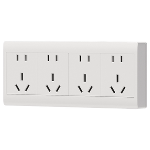 两开关明装二开15孔插座家用厨房独立控制双开单控带十五孔插座