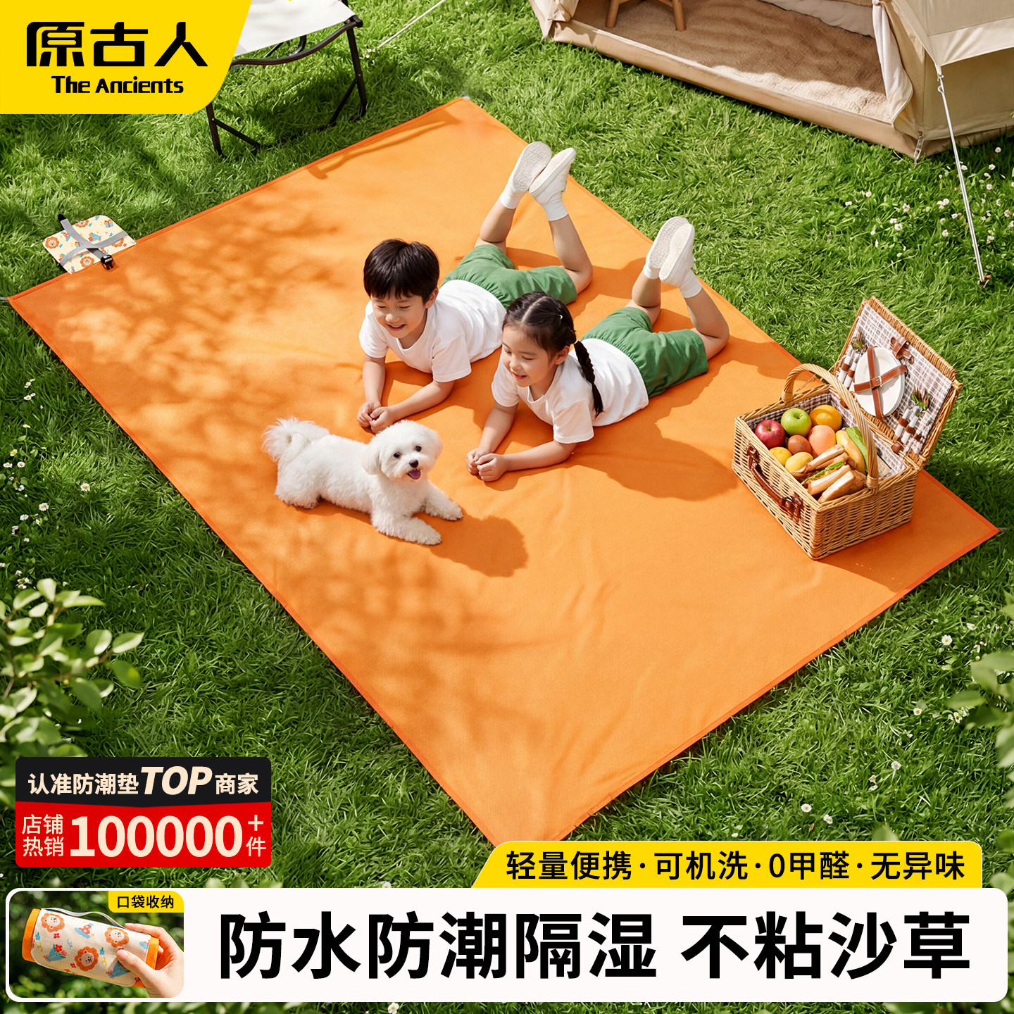 沙滩垫野餐垫便携音乐节地垫防水防沙草坪垫露营小学生春游小尺寸