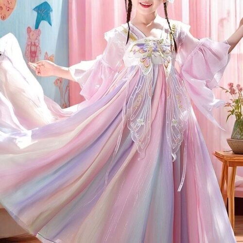 汉服女童2025新款古风连衣裙小女孩儿童超仙古装裙子唐装夏季