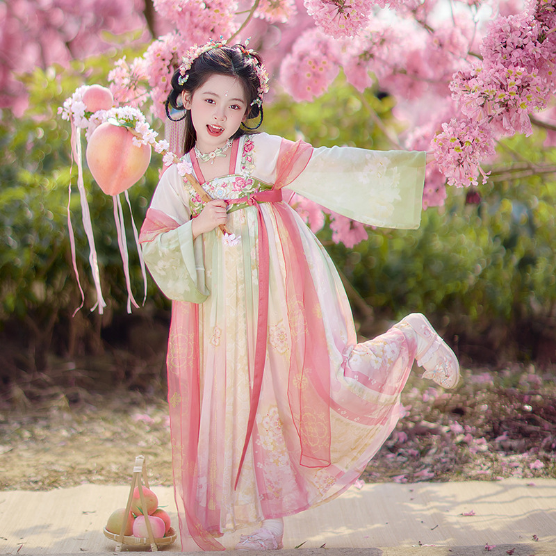 汉服女童春秋2025新款儿童古风古装日常可穿春装中国风唐装