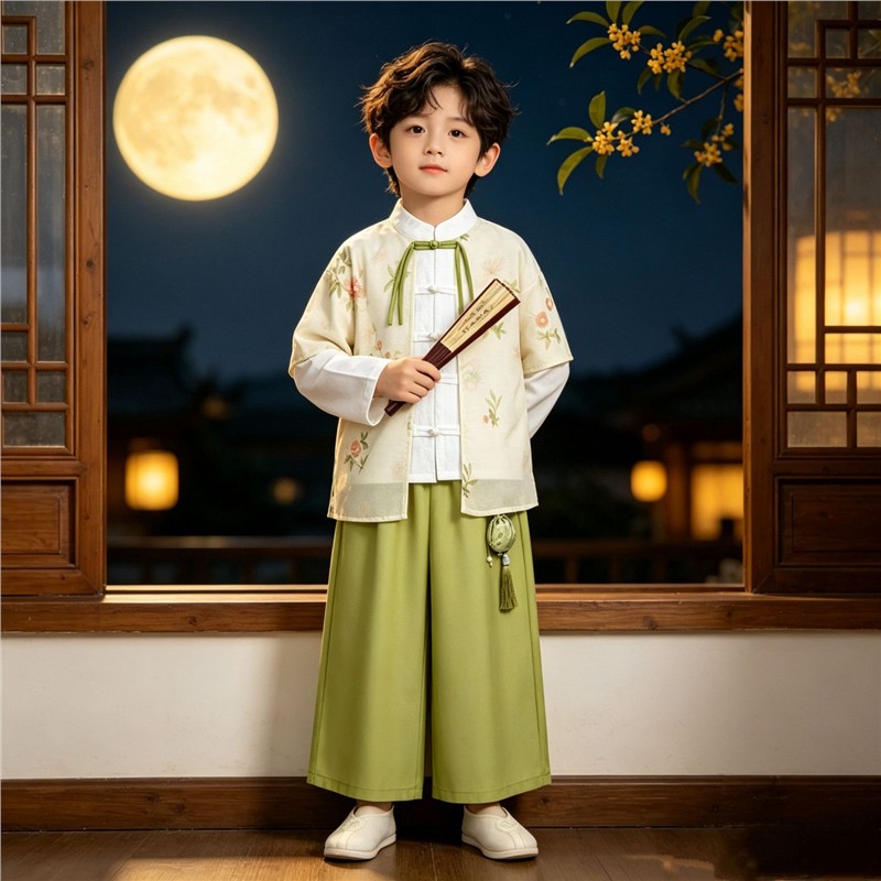 男童汉服国风套装改良唐装2026新款男孩中秋演出服儿童新中式汉服