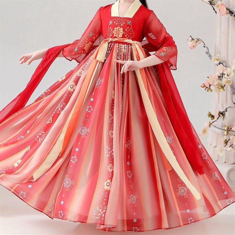 汉服春秋女童连衣裙儿童唐装古风襦裙中国风古典舞演出服超仙薄款,童装/婴儿装/亲子装,汉服,淘宝优惠券,粉丝福利购,淘宝优惠卷