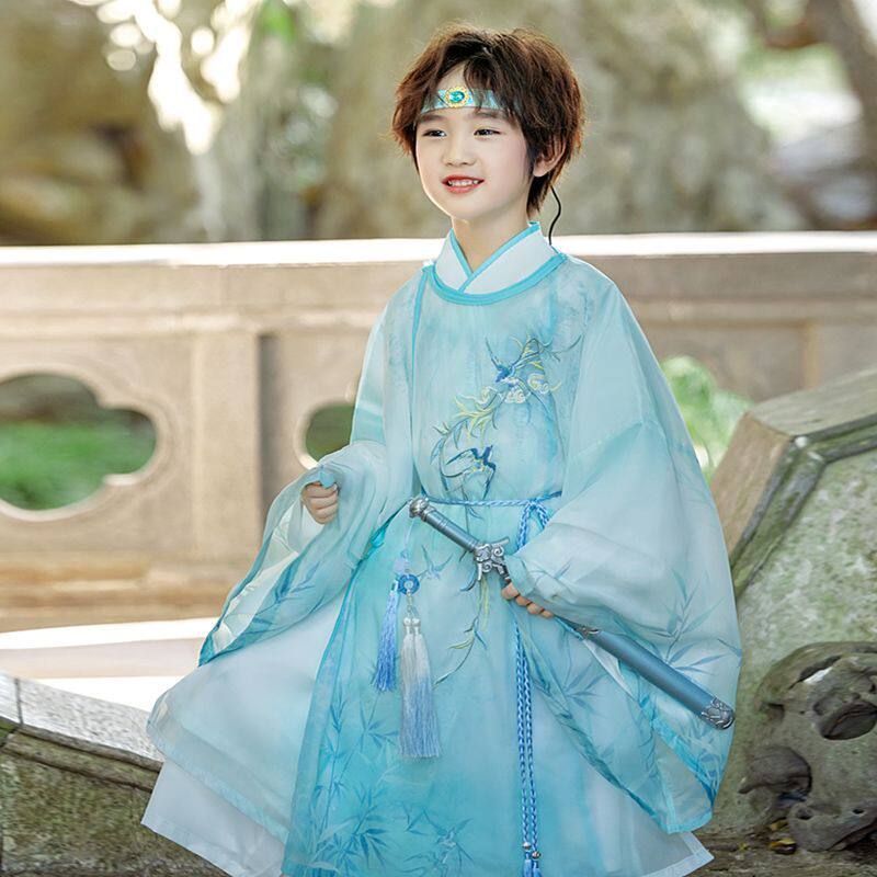 汉服男童2025新款帅气中国风夏古风唐装春秋古装儿童国学服演出服