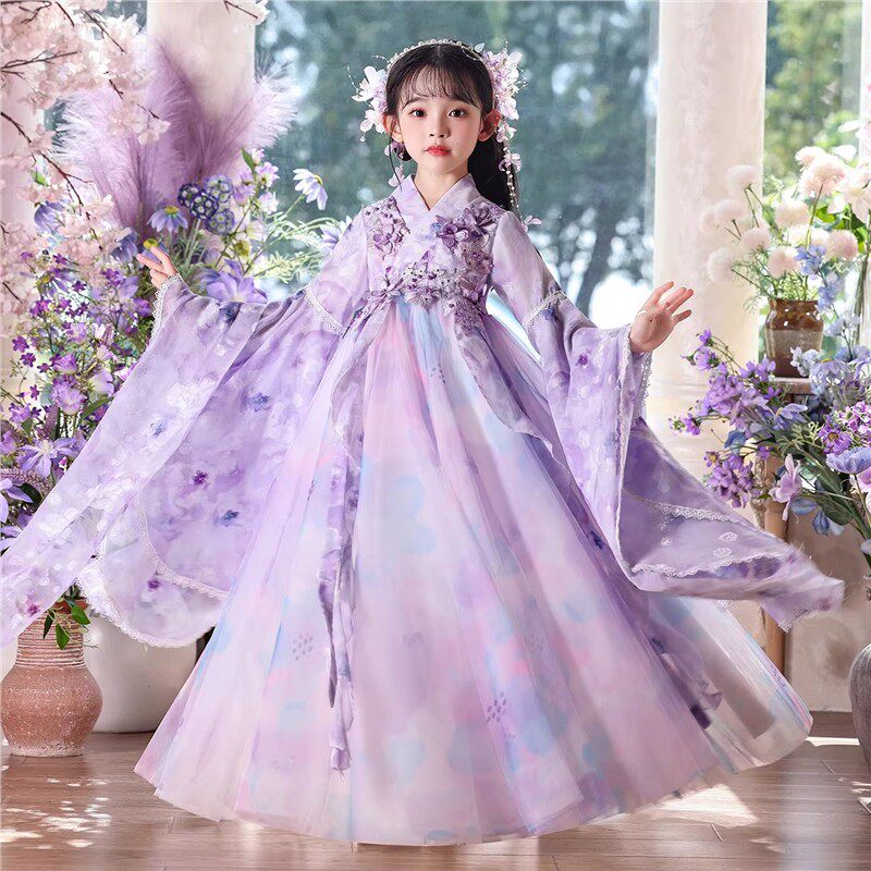 汉服女童2026新款儿童唐装古风超仙古装中国风小女孩连衣裙春秋装