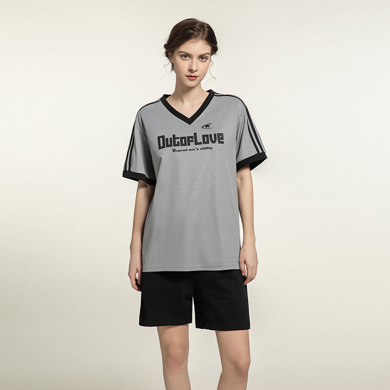 Outoflove织带V领撞色速干短袖t恤女夏季美式复古宽松上衣情侣款,女装/女士精品,T恤,淘宝优惠券,粉丝福利购,淘宝优惠卷