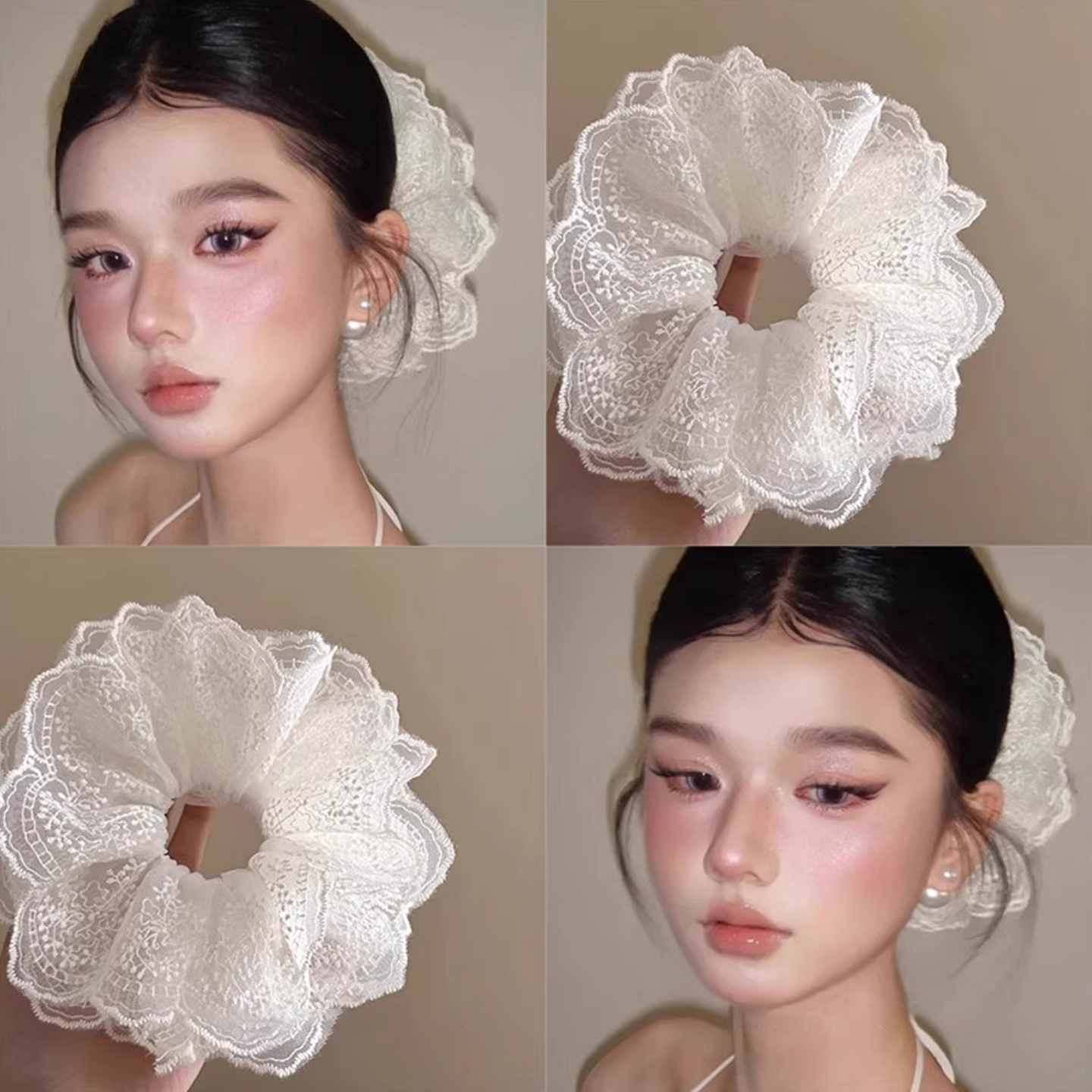 蕾丝花边甜甜奶昔新品纯色
