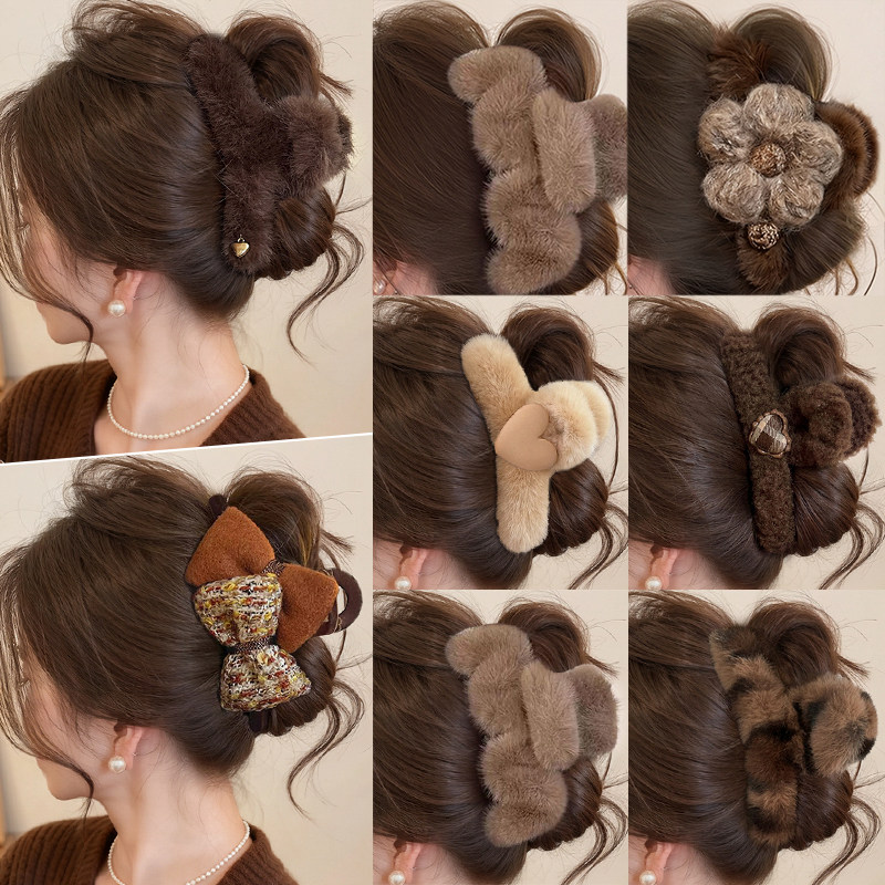 毛绒大号抓夹发量多女高级感2026新款发夹后脑勺盘发鲨鱼夹子头饰,饰品/流行首饰/时尚饰品新,发饰,淘宝优惠券,粉丝福利购,淘宝优惠卷