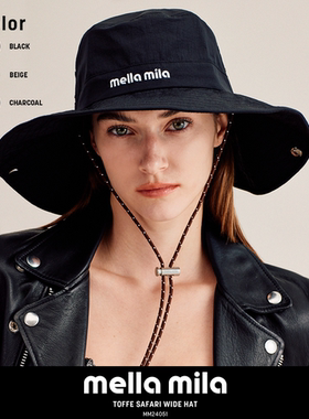 Mellamila韩国正品户外渔夫帽大帽檐牛仔风夏秋季防风防晒遮阳帽