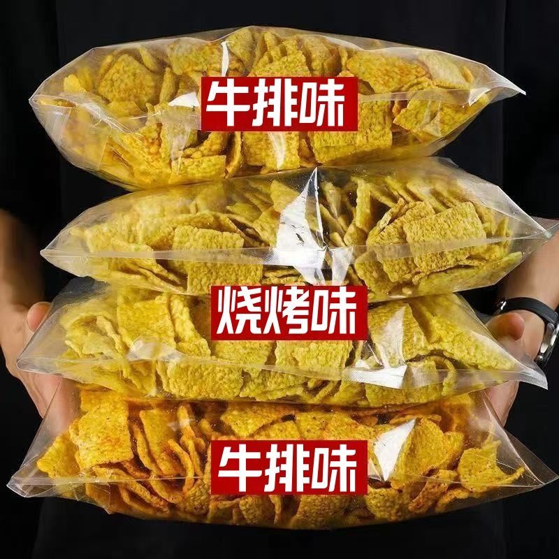苦荞片大袋中老年人零食网红荞麦锅巴咸辣原味散装整箱粗粮味饼干