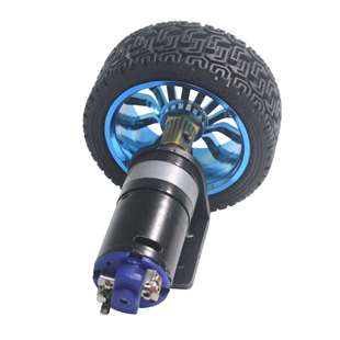 大扭力智能小车套装 双齿轮减速电机65mm橡胶车轮25减速马达电动机