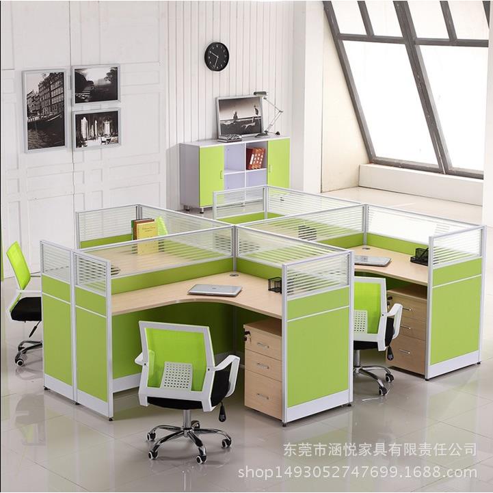 办公家具L型屏风办公桌椅组合简约现代4人位组合职员卡座员工桌