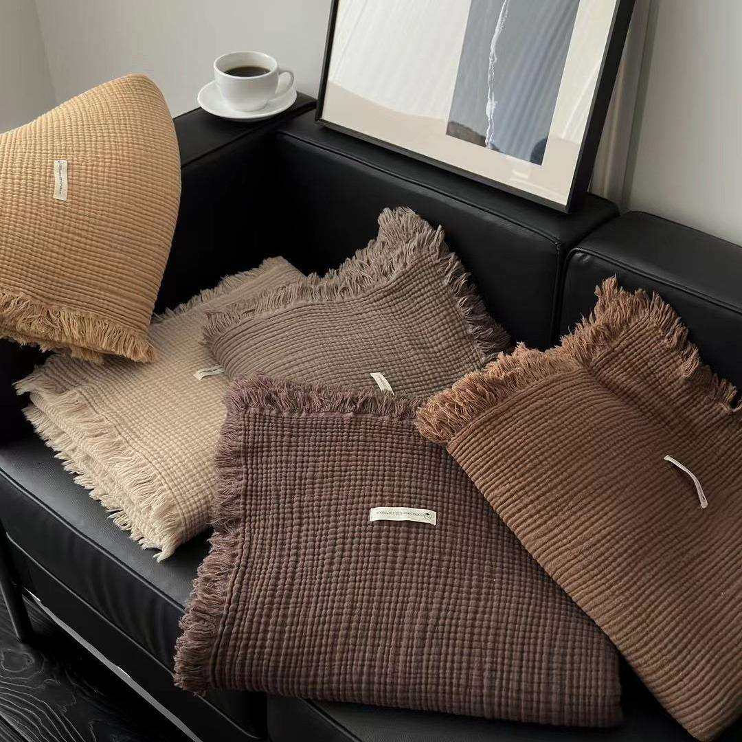 全棉四层纱皱皱纱流苏款盖毯A类母婴级办公室午休盖被沙发毯夏被,玩具/童车/益智/积木/模型,其它,淘宝优惠券,粉丝福利购,淘宝优惠卷