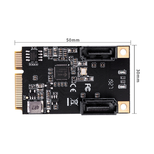 MINI SATA3卡SSD转接卡免驱 PCIE转SATA3.0卡2口迷你PCIE3.0