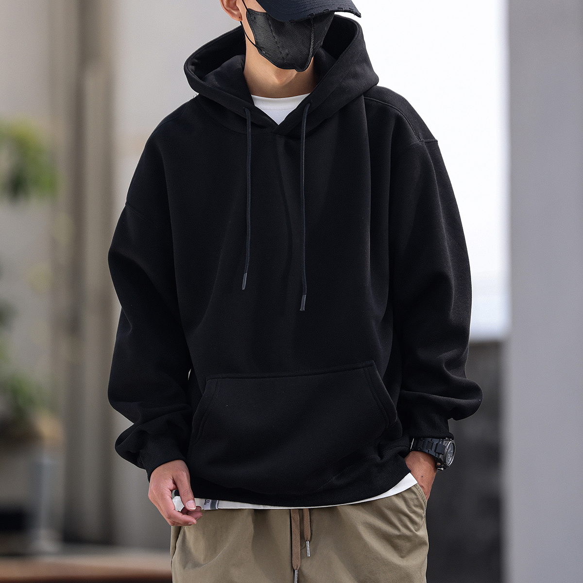 春秋重磅挺阔连帽卫衣