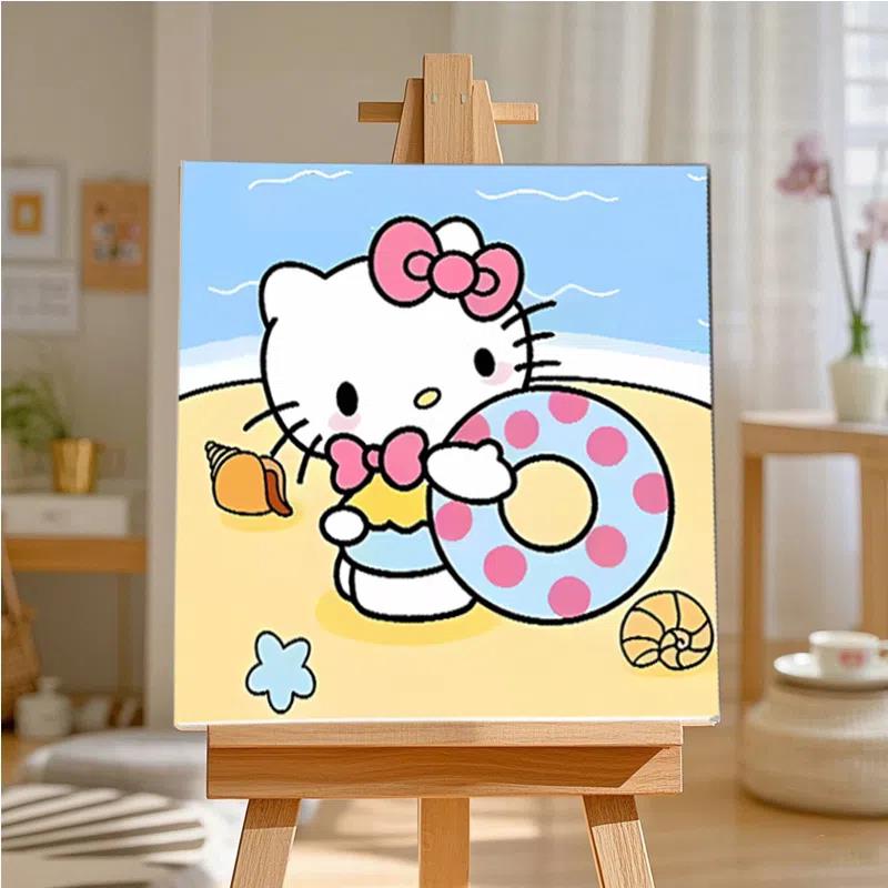 DIY数字油画零基础入门卡通动漫填色画儿童手工涂色装饰画油彩画