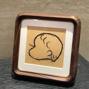 胎毛相框diy紀(jì)念品自制相框新生兒寶寶胎發(fā)收藏創(chuàng)意相冊(cè)實(shí)木裝 裱