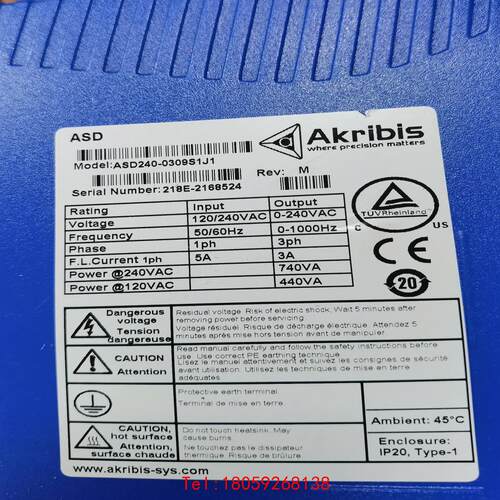 【非标价】雅科贝思伺服驱动器 ASD240-0309S1J1,拆机